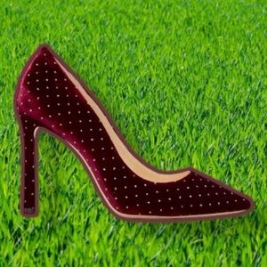 NWT Jimmy Choo ‘Romy 100’ Pumps in “Grape / Silver” Glitter Spotted Velvet Sz 41
